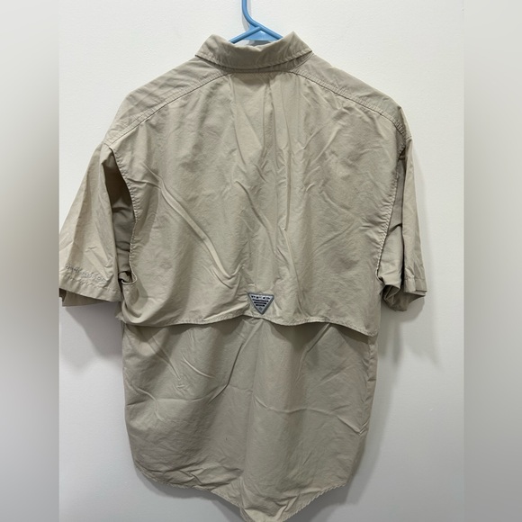 Columbia PFG Shirt Men’s Small Tan Short Sleeve Button Up Vented Fishing-EUC! - Picture 6 of 8